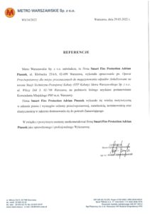 Operat przeciwpożarowy Metro Warszawskie