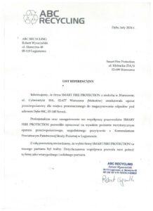 Operat przeciwpożarowy ABC Recycling